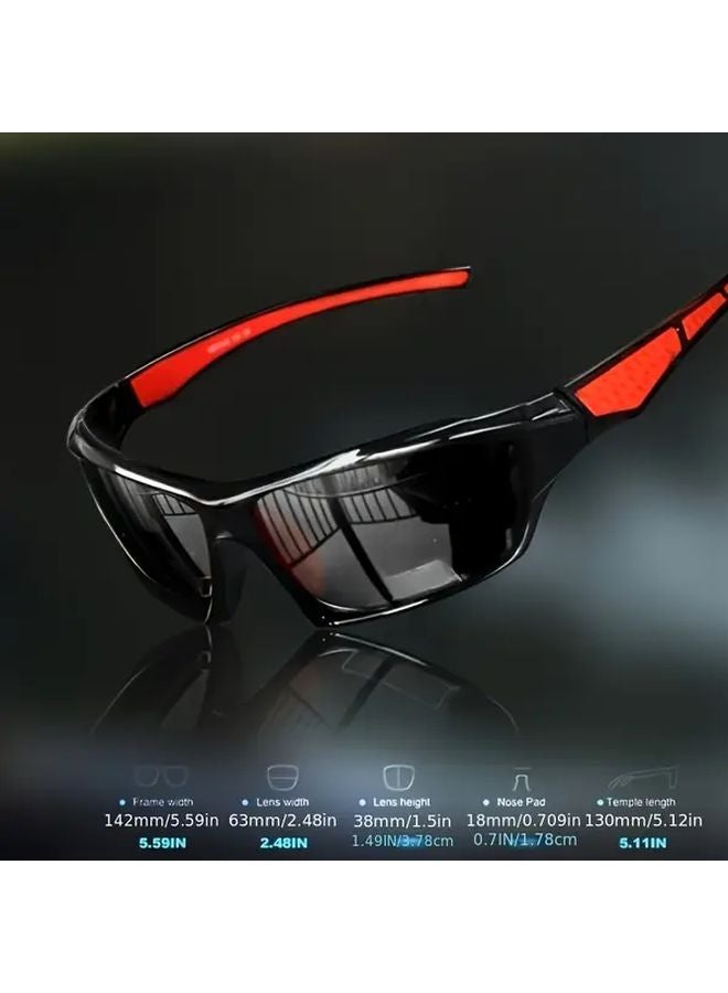 Black Sports Glasses For Men With Mirror Lenses TAC Lens PC Polymer Frame - Image 5