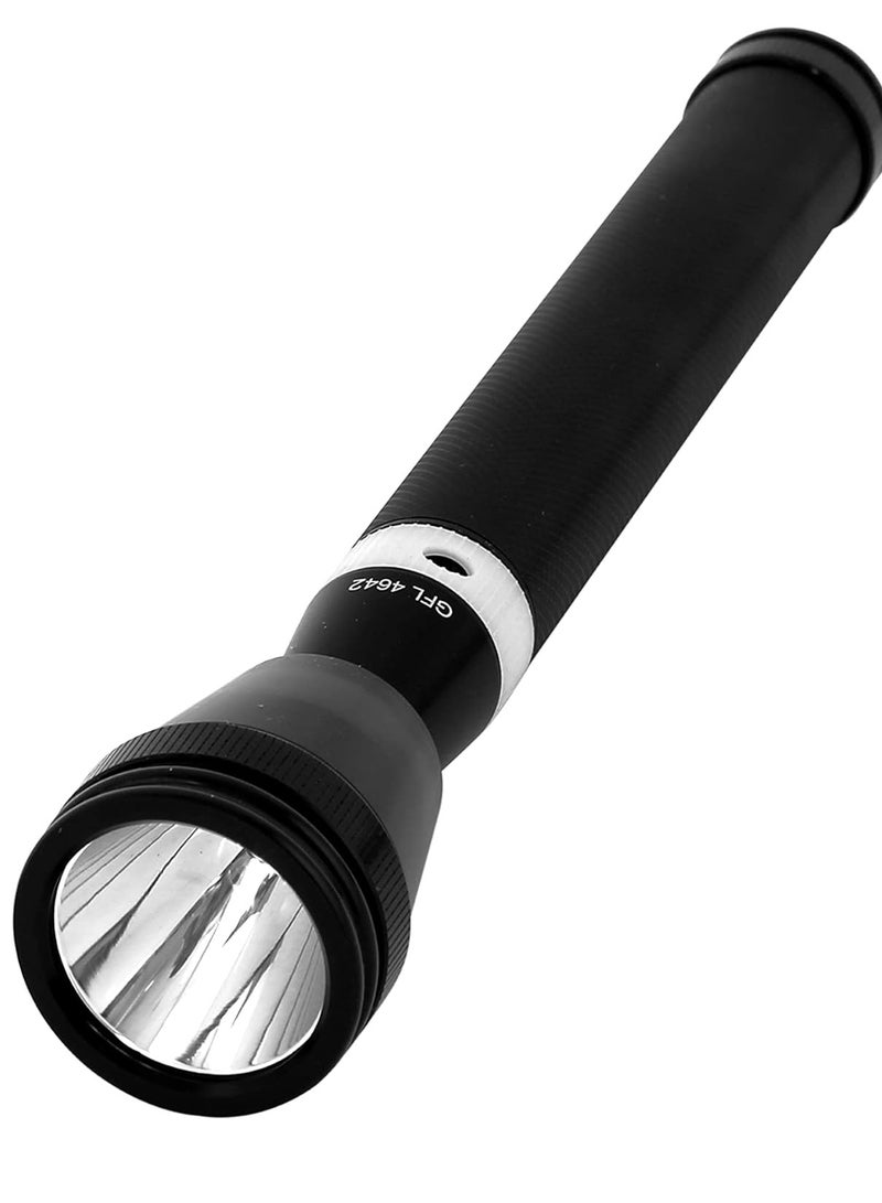 GEEPAS Rechargeable LED Flashlight - LED Torch with1800 Meters Range, Portable Design & 4 Hours Working |Perfect for Camping Bicycle Hiking & Emergency 285mm Black/White GFL4642 - Image 3