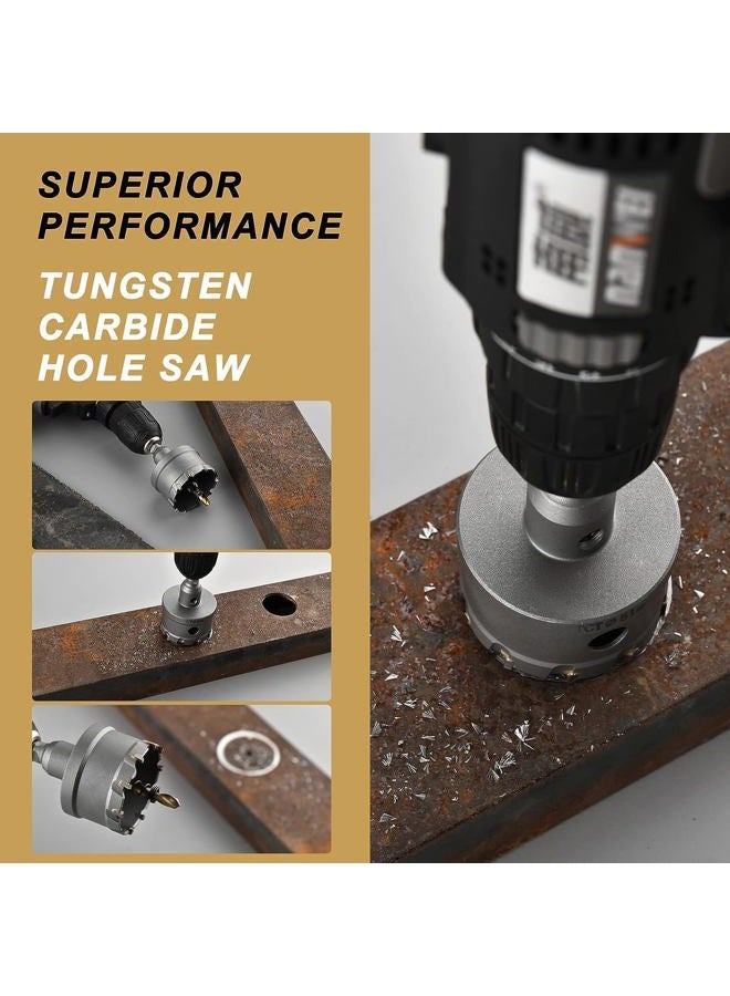 dashap 2''(51mm) TCT Hole Saw Kit,Tungsten Carbide Hole Saw Drill Bit with Titanium-Plated Pilot Drill bit for Hard Metal,Alloy,Aluminum,Stainless Steel,Plastic,Iron - Image 4