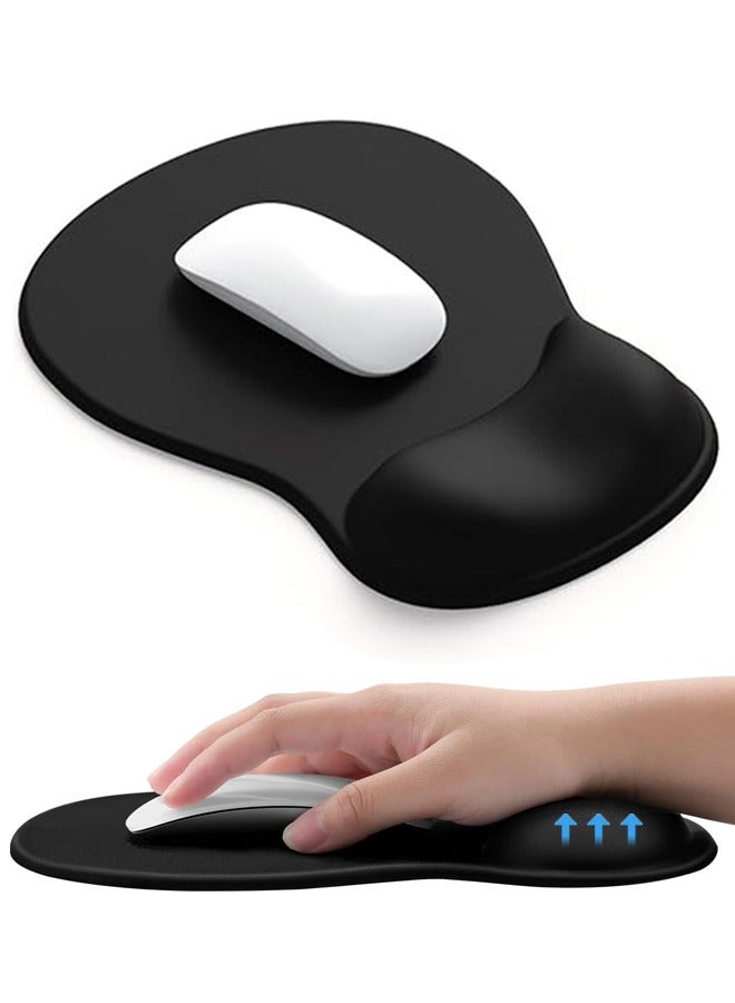 وسادة ماوس مع مسند للرسغ، بساط ماوس محمول صغير الحجم، مثالي للمكتب المتنقل والاستخدام أثناء السفر - Image 1