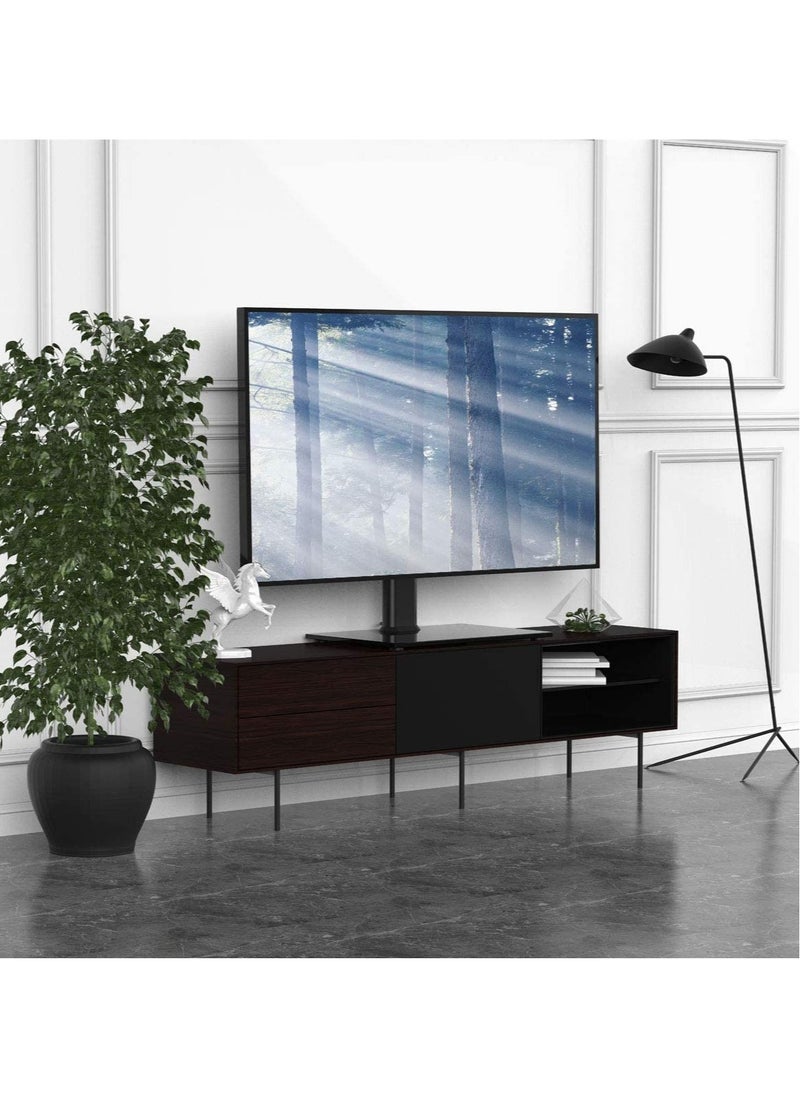 ELTRAZONE - Universal TV Stand/Base Table Top TV Stand with Wall Mount for 27 to 55 inch 9 Level Height Adjustable, Heavy Duty Tempered Glass Base - Image 1