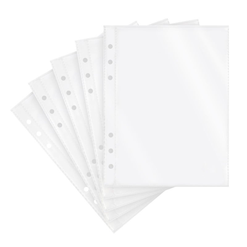 Dajino 20 Sheets Clear Binder Sleeves Pocket Sheets Protectors Double Sided Plastic Sleeves for Binder Refill, Photo Card Sticker Organizer Pocket Pages A5 Binder Inserts for 6 Ring Binder (1-Pocket) - Image 1