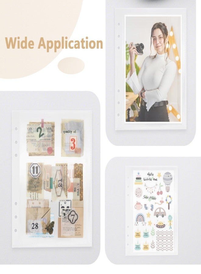 Dajino 20 Sheets Clear Binder Sleeves Pocket Sheets Protectors Double Sided Plastic Sleeves for Binder Refill, Photo Card Sticker Organizer Pocket Pages A5 Binder Inserts for 6 Ring Binder (1-Pocket) - Image 5