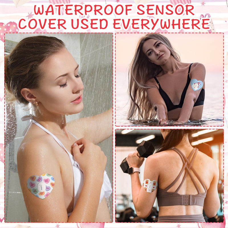 Geiserailie 32 Pack Adhesive Patches Compatible with Dexcom G7, CGM Patches, Heart Adhesive Tape Stickers, Sensor Covers Waterproof and Sweat Proof, Flexible and Breathable, Pre-Cut, Long-Lasting - Image 5