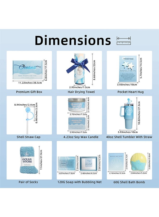 Beauenty Birthday Gifts for Women, Relaxing Spa Gift Basket Set, Unique Gift Ideas for Women, Birthday Gifts for Mom Sister Best Friend Wife, Coworker Teacher Nurse Gifts for Women（Ocean series） - Image 2