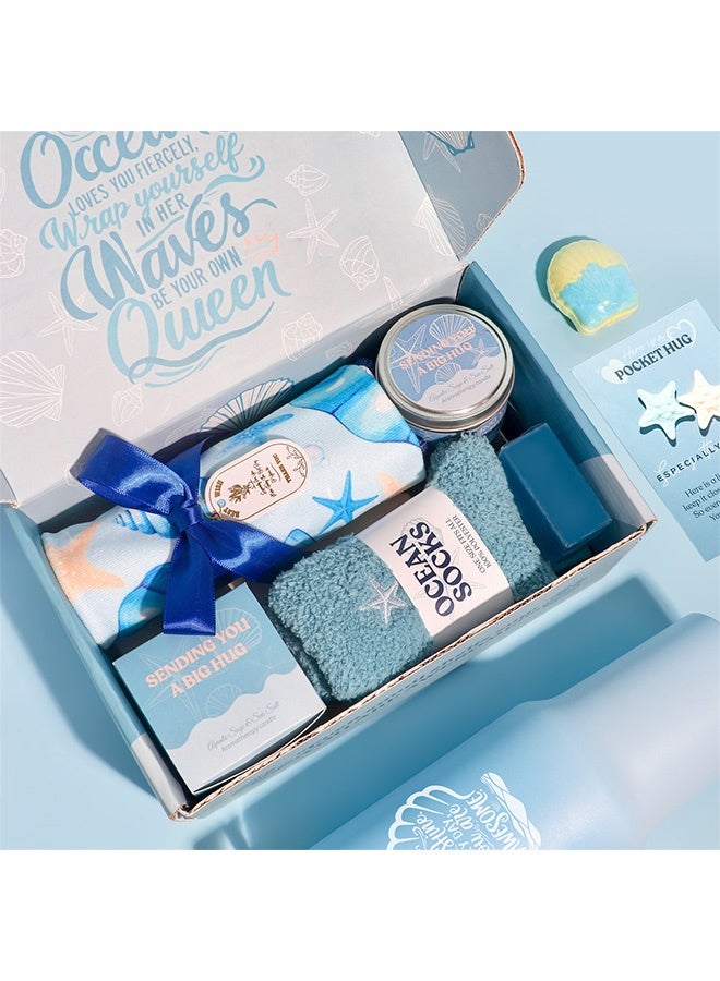 Beauenty Birthday Gifts for Women, Relaxing Spa Gift Basket Set, Unique Gift Ideas for Women, Birthday Gifts for Mom Sister Best Friend Wife, Coworker Teacher Nurse Gifts for Women（Ocean series） - Image 3