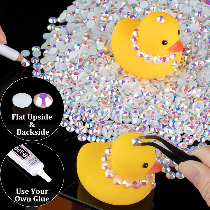 BELLEBOOST 5000pcs 5mm Resin Rhinestones Bulk, White AB Flatback Round Jelly Rhinestones Bedazzling Non Hotfix Crystal Gems Large Quantity Wholesale for DIY Crafts Clothes Bottles Tumblers Face Makeup Manicure - Image 5