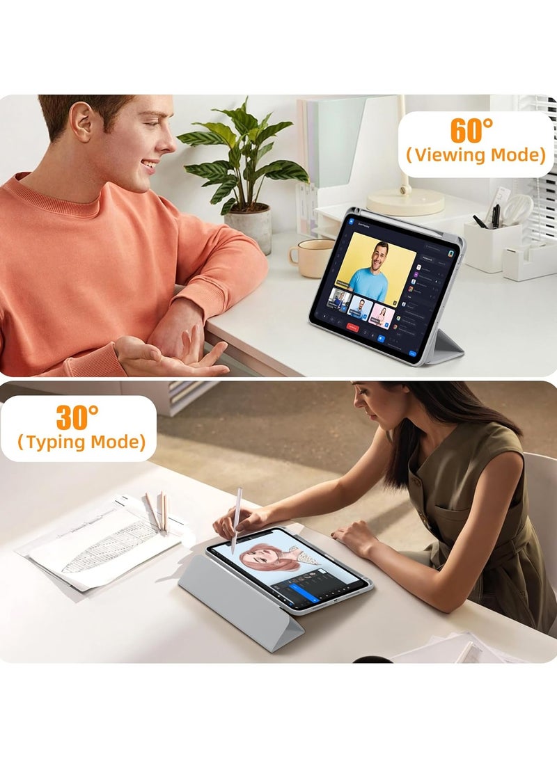 DUSALA 2 in 1 Case for Case for iPad Pro 11 inch (M4) 2024 with Pencil Holder, Slim Stand Protective Cover with Clear Transparent Back Shell for iPad Pro 11 inch Tablet, Support Auto Wake/Sleep With Tempered Glass - Image 5