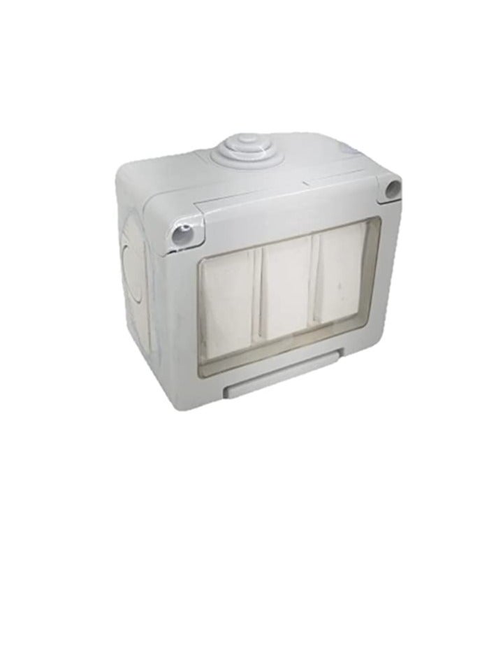 Outdoor Waterproof Weatherproof Switch Socket IP55 Grey 3 GANG 2 WAY SWITCH - Image 1
