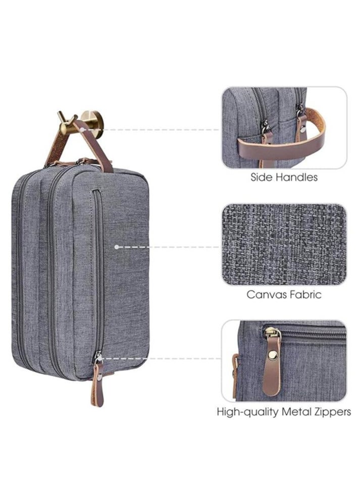 ECVV Toiletry Bag for Men, Travel Toiletry Organizer Case, Water-resistant Dopp Kit Shaving Bag for Toiletries Accessories and Shaving Supplies, Gray - Image 3