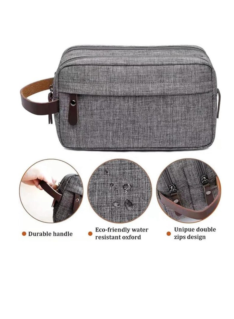ECVV Toiletry Bag for Men, Travel Toiletry Organizer Case, Water-resistant Dopp Kit Shaving Bag for Toiletries Accessories and Shaving Supplies, Gray - Image 4