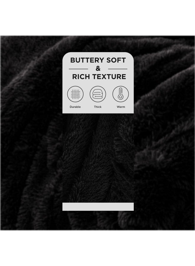 Bedsure Bedsure Fluffy Black King Size Blanket for Bed, Thick Soft Sherpa Faux Fur Fleece Bedding Fuzzy Plush Winter Warm Heavy Oversize Big Large King Blanket, Cozy Black Gifts for Men Women, 108x90  - Image 1