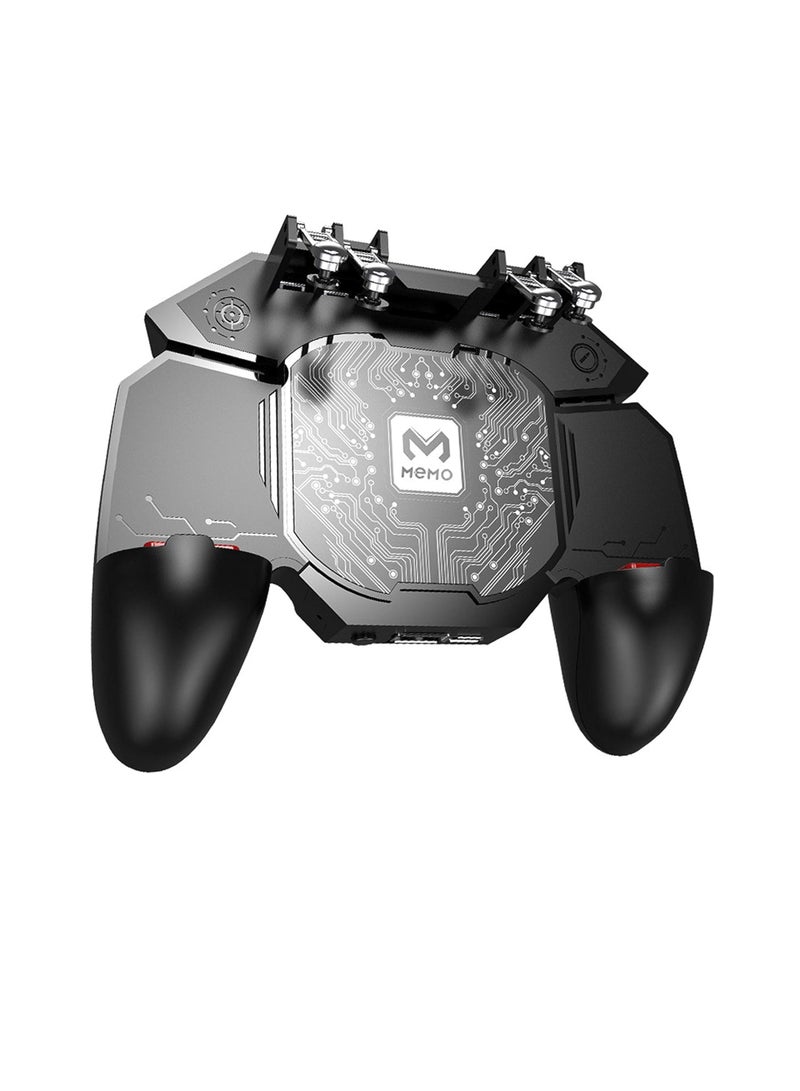 PUBG Trigger with Fast Cooling Fan, 6 Fingers Grip Gamepad, L1R1 Trigger Phone Game Radiator, Fits for PUBG/Fortnite/Rules of Survival Game/COD - Image 1