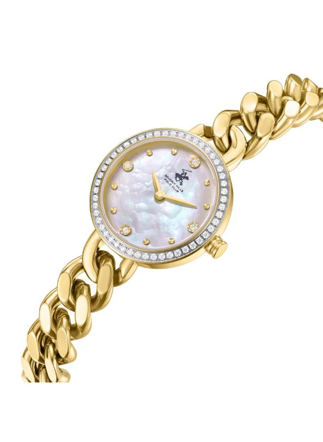 BEVERLY HILLS POLO CLUB BEVERLY HILLS POLO CLUB BP3738X.230 Women's Analog Display Watch & Metal Strap Gold