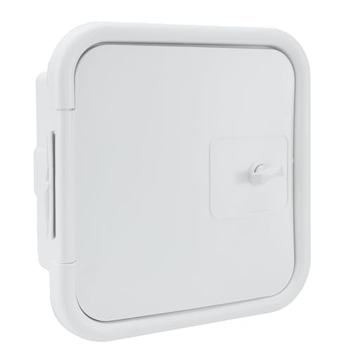 RecPro RV Exterior Shower Box with Hot & Cold Faucet | Outdoor Spray Port | Quick Connect Valve (White) - Image 2