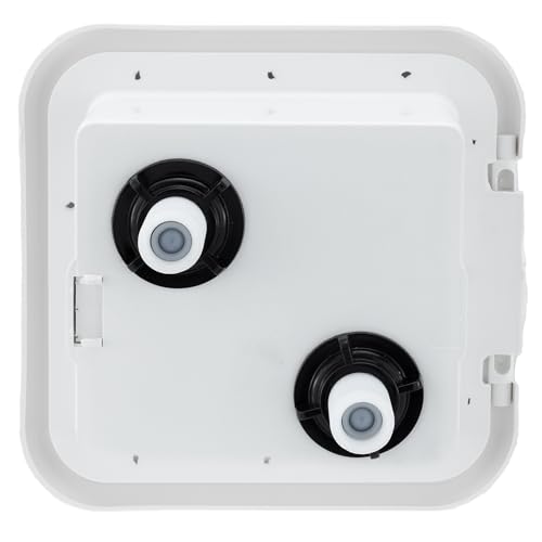RecPro RV Exterior Shower Box with Hot & Cold Faucet | Outdoor Spray Port | Quick Connect Valve (White) - Image 4