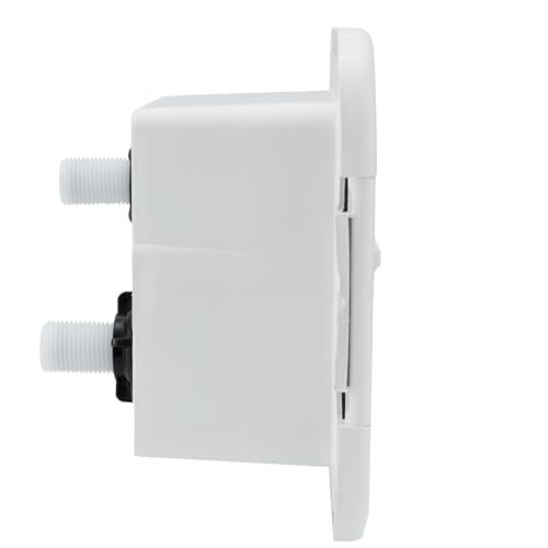 RecPro RV Exterior Shower Box with Hot & Cold Faucet | Outdoor Spray Port | Quick Connect Valve (White) - Image 3