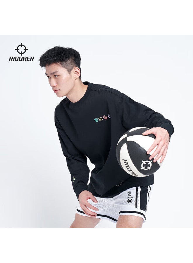 Rigorer Crew Neck Long Sleeve T-shirt  Basketball Sports Training Fashion Embroidered Casual Pullover Sweatshirt - Image 5