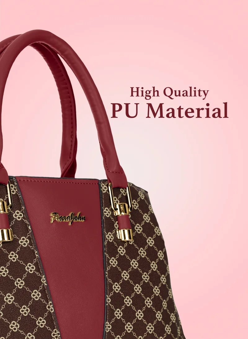 PARAJOHN Para John Women Handbag – PU Leather Structured Tote Bag with Dual Handles & Detachable Strap, Pattern Design