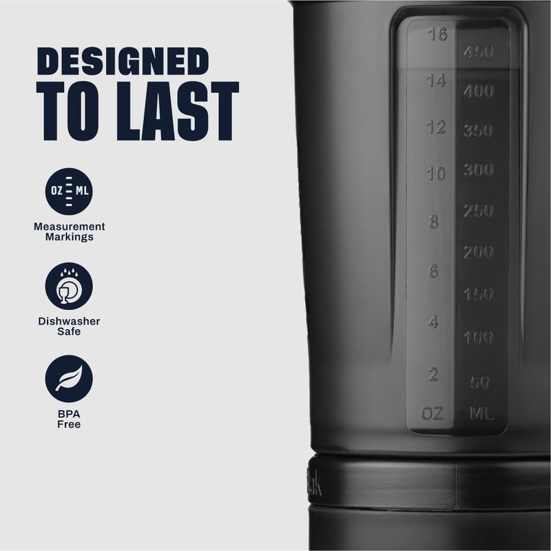 BlenderBottle Shaker Bottle with Pill Organizer and Storage for Protein Powder, ProStak System, 22-Ounce, Midnight Black - Image 5