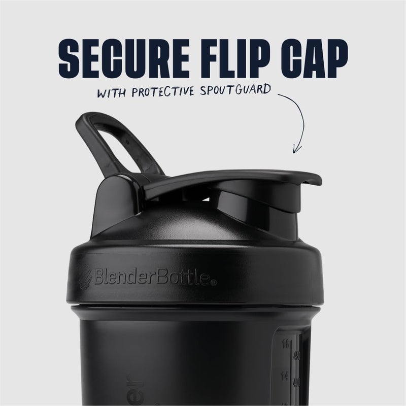 BlenderBottle Shaker Bottle with Pill Organizer and Storage for Protein Powder, ProStak System, 22-Ounce, Midnight Black - Image 3