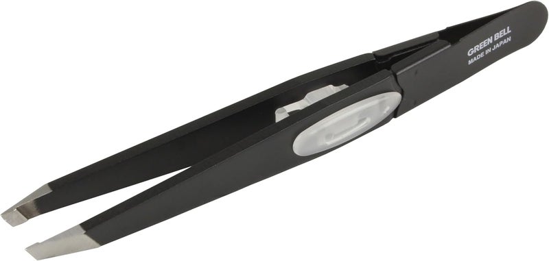 SEKI EDGE SS518 Amazing Tweezer  Slant Tip Stainless Steel Black