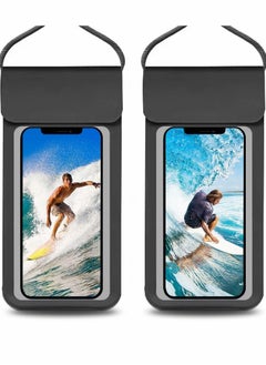 Y&D Universal Waterproof Pouch, IPX8 Cellphone Dry Bag Underwater Cover Up to 6.9" for Beach Swimming Surfing (2 Pieces, Black)  - Image 1