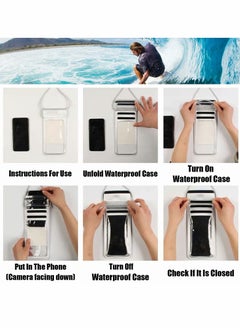 Y&D Universal Waterproof Pouch, IPX8 Cellphone Dry Bag Underwater Cover Up to 6.9" for Beach Swimming Surfing (2 Pieces, Black)  - Image 4