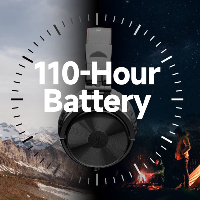 OneOdio Bluetooth Over Ear Headphones, 110 Hrs Wireless/Wired Stereo Sound Foldable Headsets with Deep Bass 50mm Neodymium Drivers for PC/Phone/Tablet - Studio Wireless Pro C, Black - Image 3