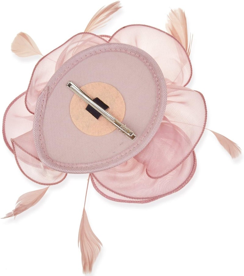 DRESHOW Fascinators Hat Flower Mesh Ribbons Feathers on a Headband and a Clip Tea Party Headwear for Girls and Women - Image 4