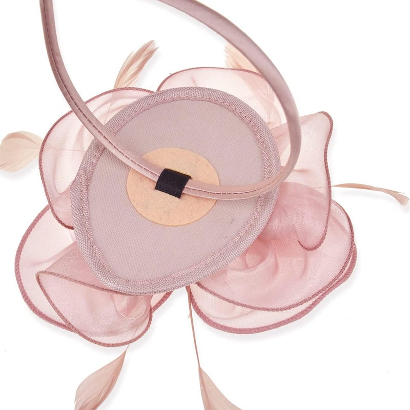 DRESHOW Fascinators Hat Flower Mesh Ribbons Feathers on a Headband and a Clip Tea Party Headwear for Girls and Women - Image 5