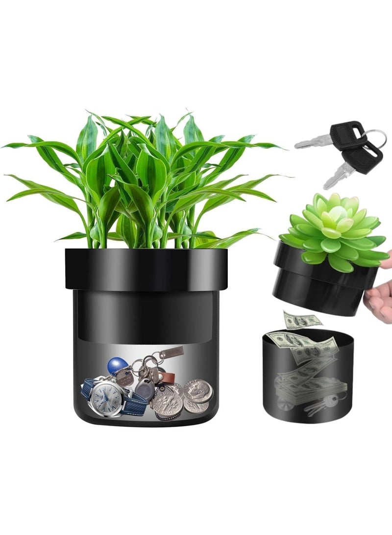 Relex Flower Pot Diversion Safe with Key Lock, Secret Hidden Safe Lock Box, Perfect for Hiding The Valuables Inside Flower Pot's False Bottom, Plants Not Include - Image 1