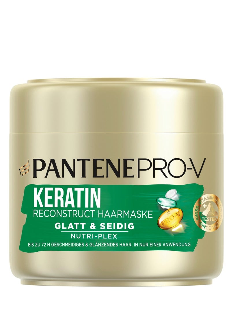Pantene Pro-V Glatt & Seidig Keratin Reconstruct Haarmaske 300ml  - Image 1