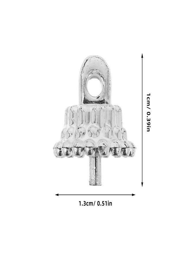 TOYANDONA 100pcs Round Christmas Ornament Caps, Silver Christmas Ornament Hanger Caps Replacement Tops for Christmas Foam Balls DIY Decorations - Image 2