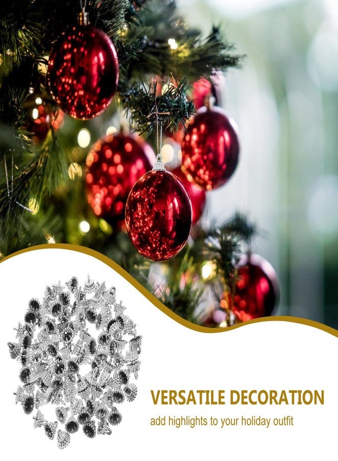 TOYANDONA 100pcs Round Christmas Ornament Caps, Silver Christmas Ornament Hanger Caps Replacement Tops for Christmas Foam Balls DIY Decorations - Image 4