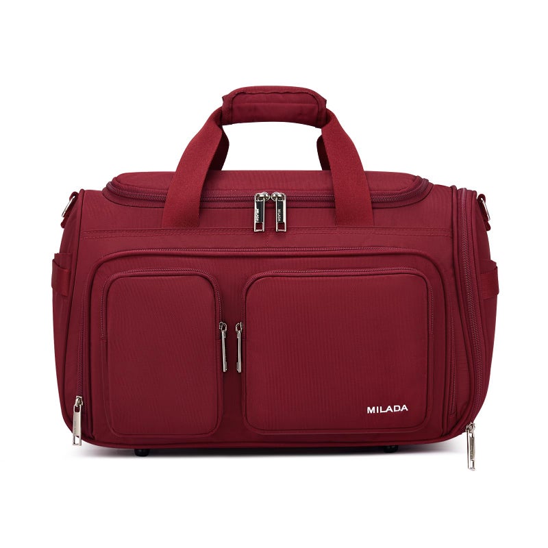 MILADA Underseat Carry On Luggage Bags for Travel Lightweight Foldable Carry On Bags for Airplanes Small Duffle Bag for Men Women TSA Approved Underseat Bag Travel Tote Bags, Burgundy - Image 1