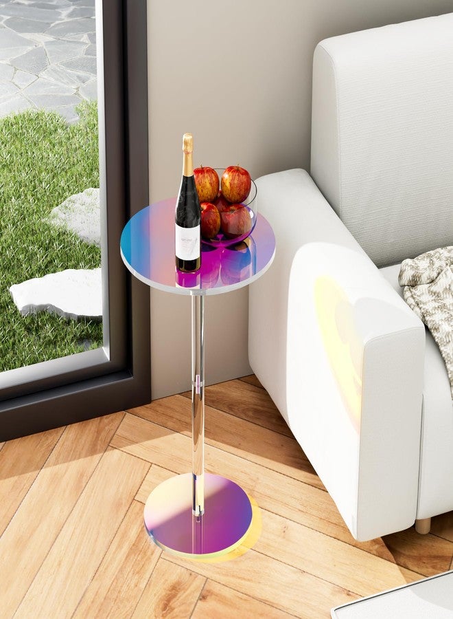 NiHome Luxurious Iridescent Acrylic End Table 2PCS, Compact 12x12x18.9 Versatile Design for Living Room & Bedroom, Sturdy 0.4" Thick Impact Resistant, Easy to Assemble Modern Minimalist Rainbow Decor - Image 2