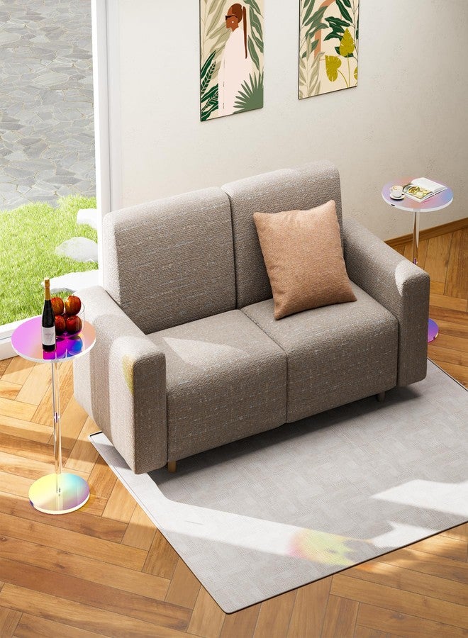 NiHome Luxurious Iridescent Acrylic End Table 2PCS, Compact 12x12x18.9 Versatile Design for Living Room & Bedroom, Sturdy 0.4" Thick Impact Resistant, Easy to Assemble Modern Minimalist Rainbow Decor - Image 3