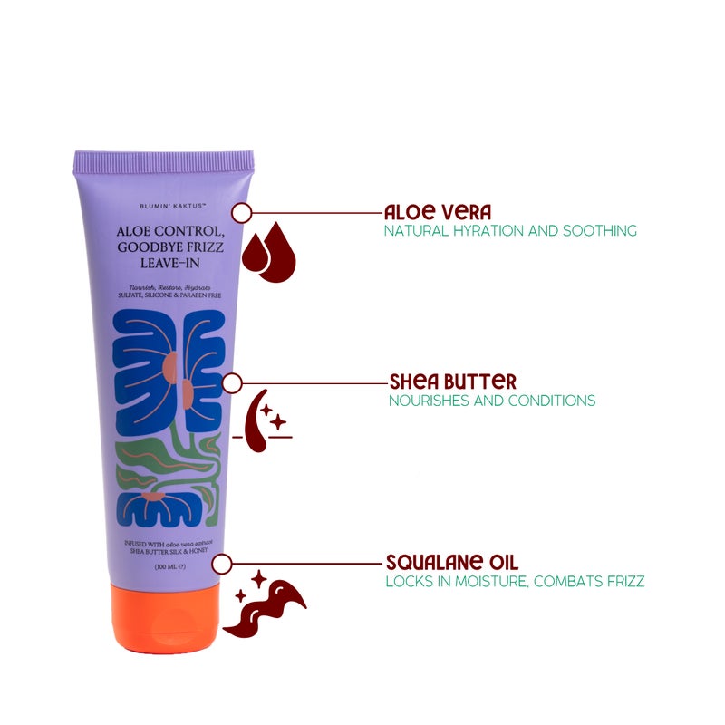 بلومن كاكتس ليف إن Blumin’Kaktus Aloe Control, Goodbye Frizz! بحجم السفر – ترطيب وتقليل الهيشان، 100 مل - Image 2