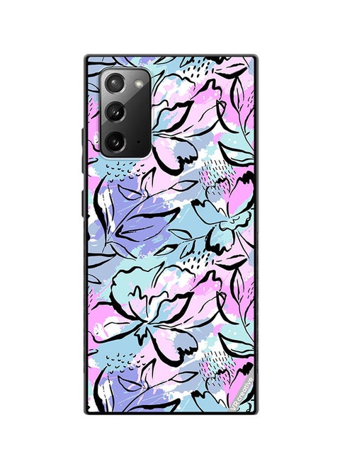 Protective Case Cover For Samsung Galaxy Note20 5G Abstract Flowers Print Design Multicolour