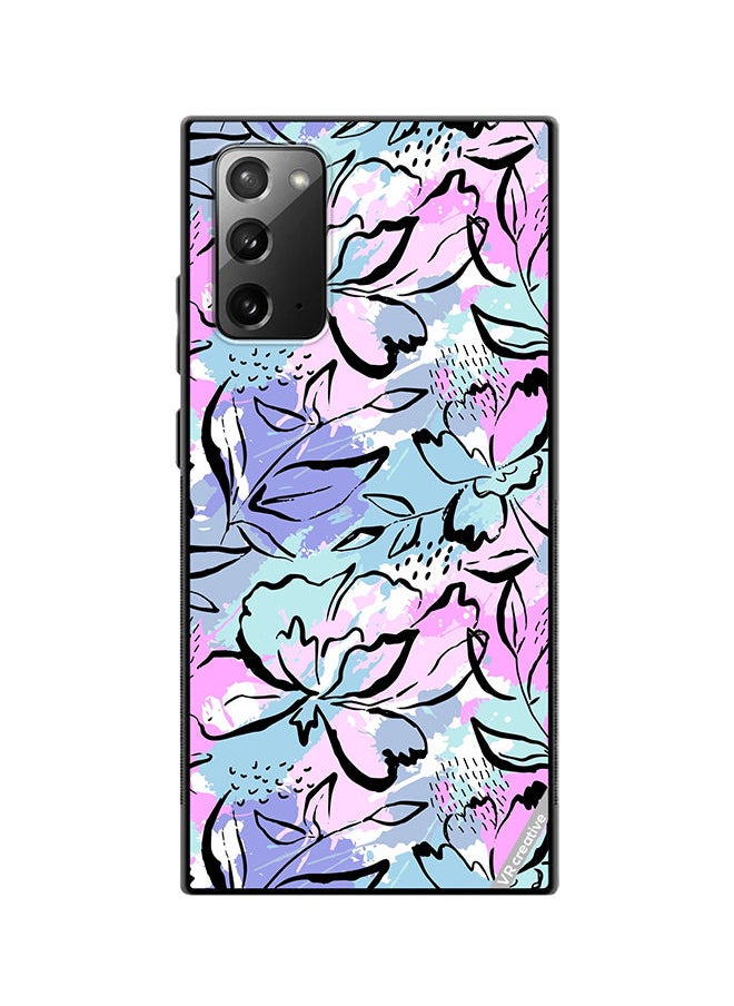 VR CREATIVE Protective Case Cover For Samsung Galaxy Note20 5G Abstract Flowers Print Design Multicolour  - Image 1