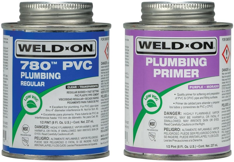 WELDON 15900 Twin Pack 780 PVC Regular-Bodied Plumbing Solvent Cement and Purple Plumbing Primer - Image 2