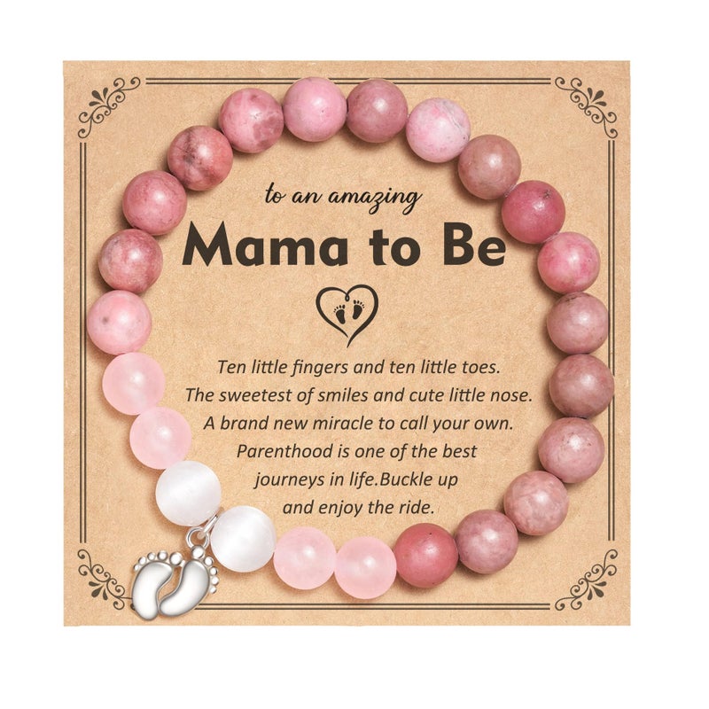 Jeka Mom to Be Gift, First Time Mom Gifts, Mama Bracelet Christmas Gifts for Pregnancy Pregnant Expecting Women - Image 1