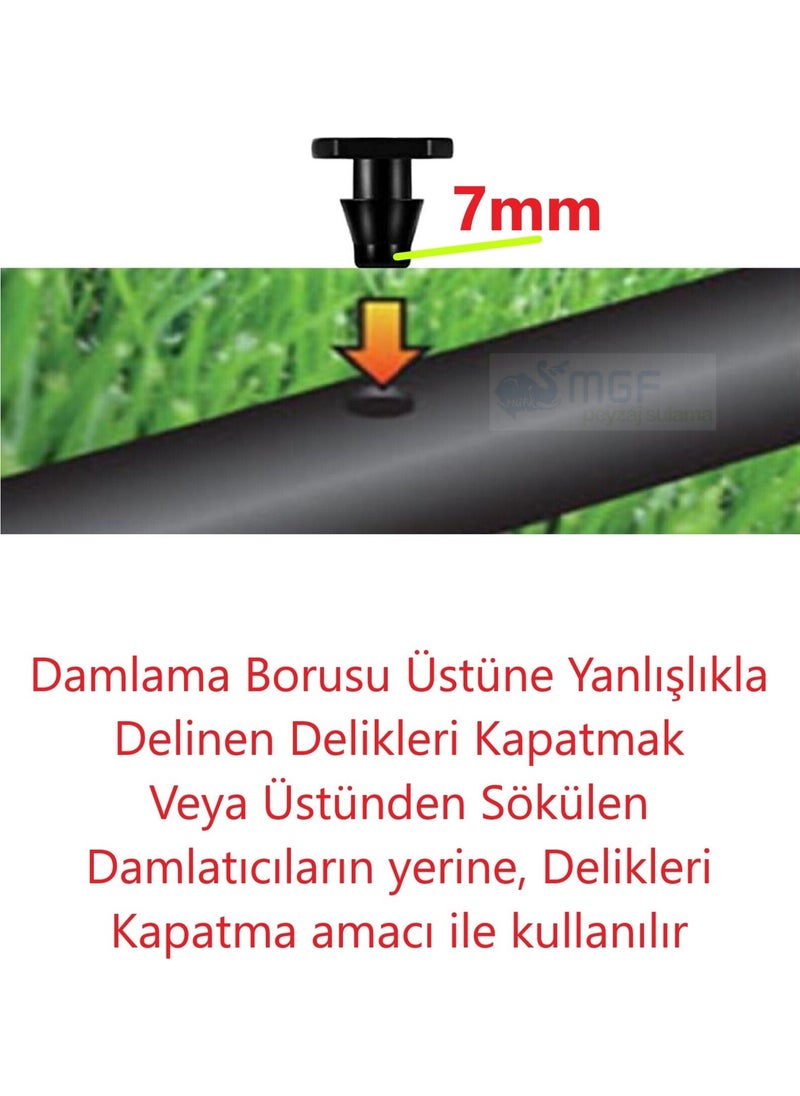 Mgf Plast Mgf 7mm. x 200AD. Micro Hole Covering Blind Plug Drip Irrigation Hose Repair Plug  - Image 2