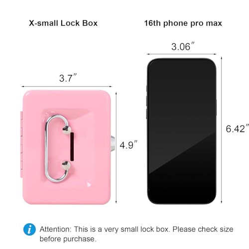 Jssmst Small Cash Box with Lock and Slot, Metal Coin Piggy Bank for Adults and Kids, Pink Locking Money Box - Image 3
