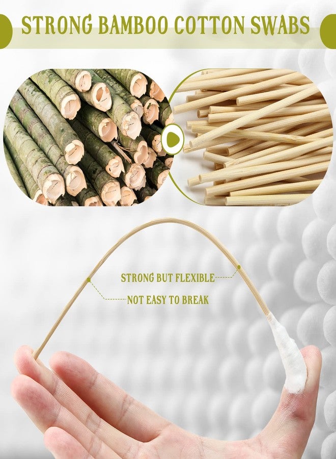 Zhehao 300 Pcs 8 Inch Large Cotton Swabs with Bamboo Handle Oversized Extra Long Cotton Tipped Applicators with Large 1/2" Diameter Ear Swabs for Wound Cleaning, Makeup - Image 3