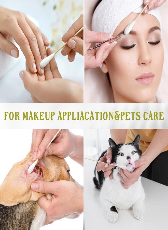 Zhehao 300 Pcs 8 Inch Large Cotton Swabs with Bamboo Handle Oversized Extra Long Cotton Tipped Applicators with Large 1/2" Diameter Ear Swabs for Wound Cleaning, Makeup - Image 4