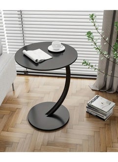 DubaiGallery End Table, Side Table, Oval Table, C-Shaped Couch Table for Living Room, Snack Table for Small Space, Living Room, Bedroom, Marble Top & Metal Frame  - Image 3