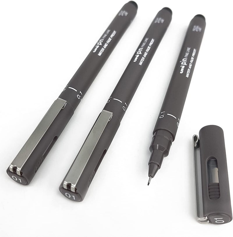 Uni Pin Fineliner Drawing Pen Set - 0.1mm - Box of 12 - Image 2