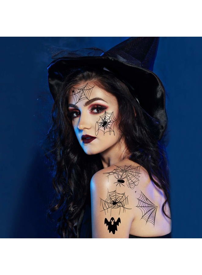 Zonon 36 Sheets Halloween Face Tattoo - Spider Webs, Temporary Body Art - Shoulder, Back, Spider Sticker - Witch Costume, Cosplay Theme Party - Women, Girls Favors - Image 3
